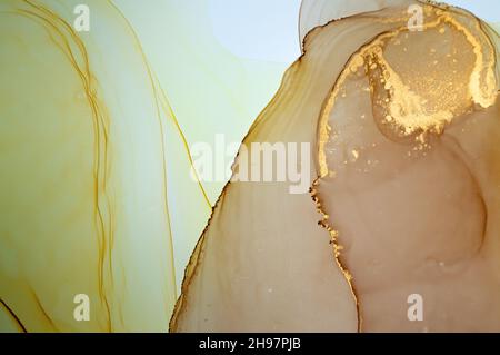 Liquido Abstract vibrante. Gocce di inchiostro alcol. Colore Foto Stock