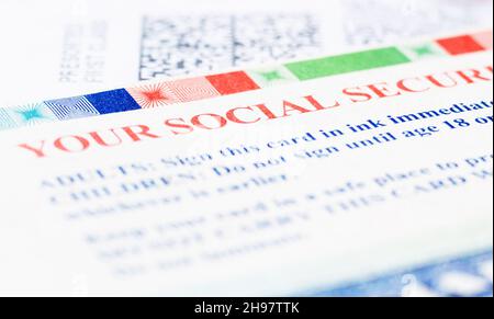 Sicurezza sociale macro sfondo foto Foto Stock