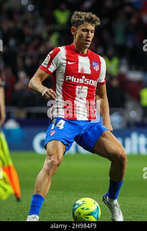 Marcos Llorente di Atletico de Madrid durante il campionato spagnolo la liga partita di calcio tra Atletico de Madrid e RCD Mallorca il 4 dicembre 2021 allo stadio Wanda Metropolitano di Madrid, Spagna - Foto: IRH/DPPI/LiveMedia Foto Stock