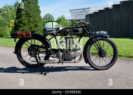 1927 AJS Big Port motocicletta. Foto Stock