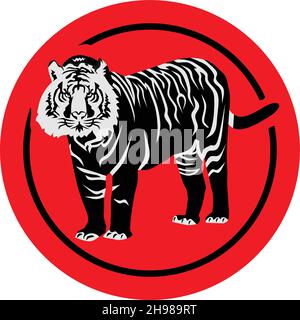 Tiger cinese Zodiac Shio Vector Illustrazione Vettoriale