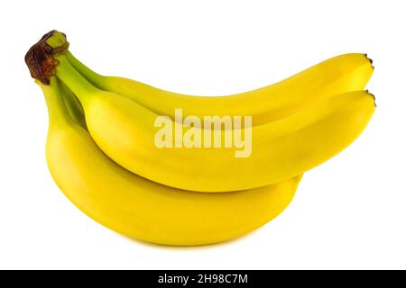Banane mature isolati su sfondo bianco Foto Stock