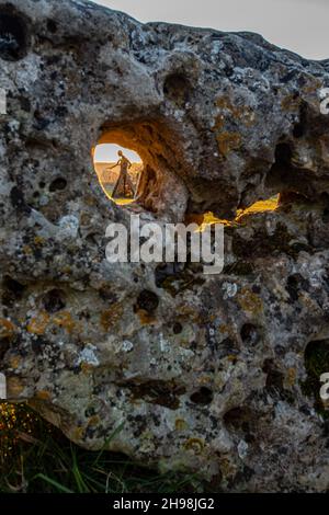 Alba a Rollright Stones Foto Stock