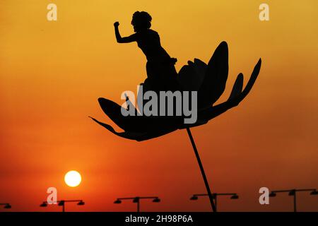 Jeddah, Arabia Saudita. 05 dicembre 2021. Circuito atmosfera - tramonto. Gran Premio dell'Arabia Saudita, domenica 5 dicembre 2021. Jeddah, Arabia Saudita. Credit: James Moy/Alamy Live News Foto Stock