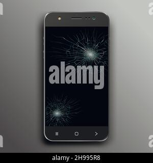 Schermo Pphone rotto Illustrazione Vettoriale