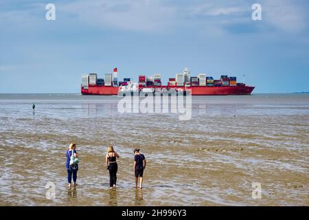 Fiume Elba vicino a Otterndorf, bassa Sassonia, Germania Foto Stock