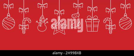 Ornamenti appesi di Natale. Vettore Illustrazione Vettoriale