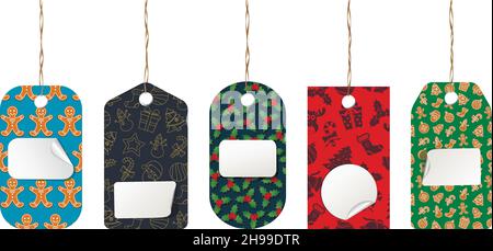 Set di etichette di vendita di Natale Illustrazione Vettoriale