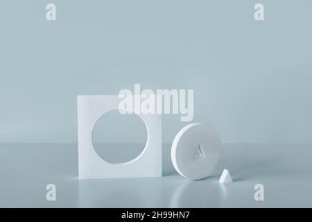 Sfondo geometrico astratto, composizione blu - rendering 3d Foto Stock