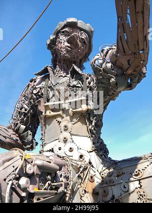 Scultura in metallo a Almodovar - Alentejo, Portogallo Foto Stock