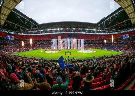 LONDRA, GBR. 5 DICEMBRE Stadio di Wembley raffigurato durante la finale della Femminile Vitality fa Cup tra Arsenal e Chelsea al Wembley Stadium di Londra domenica 5 dicembre 2021. (Credit: Federico Maranesi | MI News) Credit: MI News & Sport /Alamy Live News Foto Stock