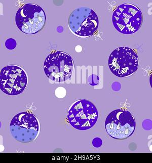 giochi di albero di natale modello, palle di natale Illustrazione Vettoriale