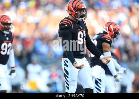 Cincinnati, Ohio, Stati Uniti. 5 dicembre 2021. Alla partita di football della NFL tra i Los Angeles Chargers e i Cincinnati Bengals al Paul Brown Stadium di Cincinnati, Ohio. JP Waldron/Cal Sport Media/Alamy Live News Foto Stock