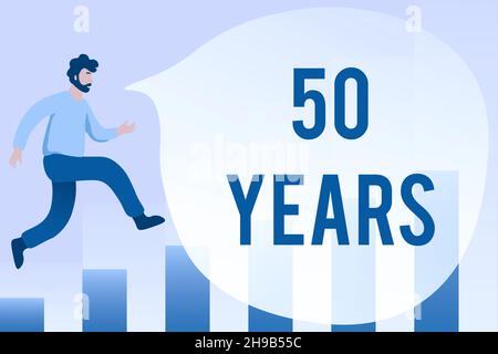 Didascalia di testo che presenta 50 anni. Internet Concept che celebra Ruby Jubilee commemorando un giorno speciale codici di programmazione Semicentennial Debugging Foto Stock