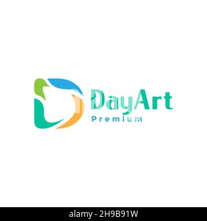 Lettera D arte astratto moderno logo simbolo icona vettore grafico disegno illustrazione idea creativa Illustrazione Vettoriale
