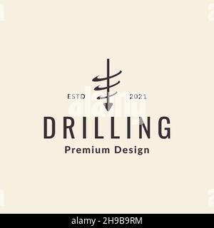 driller semplice logo simbolo icona vettore grafico disegno idea creativa Illustrazione Vettoriale