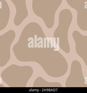 motivo animalistico senza cuciture con macchie lisce, stampa di animali beige alla moda. Illustrazione Vettoriale
