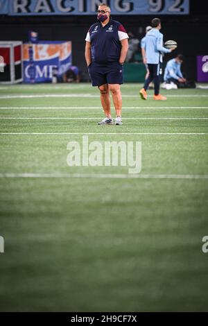 Christophe URIOS di Bordeaux durante il campionato francese Top 14 gara di rugby tra Racing 92 e Union Bordeaux-Bègles il 28 novembre 2021 a Parigi la Défense Arena di Nanterre, Francia - Foto Matthieu Mirville / DPPI Foto Stock