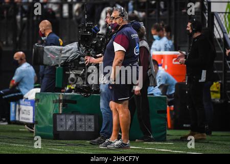 Christophe URIOS di Bordeaux durante il campionato francese Top 14 gara di rugby tra Racing 92 e Union Bordeaux-Bègles il 28 novembre 2021 a Parigi la Défense Arena di Nanterre, Francia - Foto Matthieu Mirville / DPPI Foto Stock