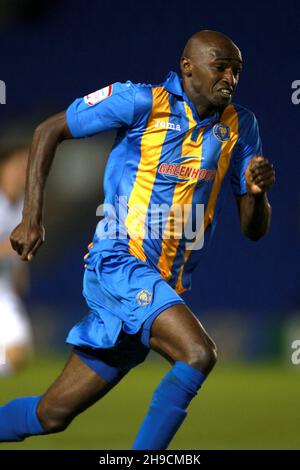 Foto dell'archivio del 23-08-2011 di Marvin Morgan. Shrewsbury e Plymouth hanno annunciato la morte del loro ex giocatore Marvin Morgan di 38 anni. Romelu Lukaku e Ashley Young sono stati tra i giocatori per rendere omaggio al attaccante nato a Manchester. Data di emissione: Lunedì 6 dicembre 2021. Foto Stock