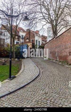 Via Petite Rue Malibran a Bruxelles, capitale del Belgio Foto Stock