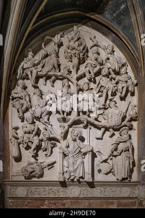 Chaumont, Basilika St-Jean-Baptiste, Jessebaum aus dem 16. Jahrhundert Foto Stock