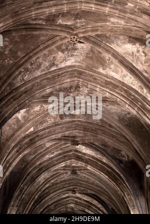 Chaumont, Basilika St-Jean-Baptiste, Gewölbe im nördlichen Seitenschiff Foto Stock