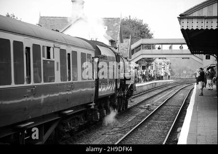 '73129' arrivando alla stazione di Bewdley con un servizio di Kidderminster Town - Bridgnorth. Foto Stock