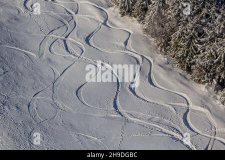 Piste da snowboard a Dolni Morava, Repubblica Ceca Foto Stock