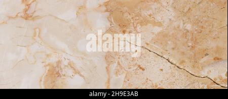 Vista dall'alto del banner con texture in marmo arancione. Piastrelle pavimento in pietra naturale ad alta risoluzione. Modelli astratti di lusso. Disegno marmorizzazione per banner Foto Stock