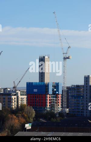 Gli appartamenti Junction sono in costruzione da Galiford e si trovano nel centro di Leeds Foto Stock