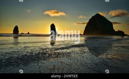 Vista da Cannon Beach Oregon Foto Stock