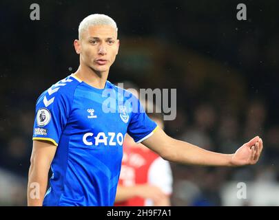 Goodison Park, Liverpool, Regno Unito. 6 dicembre 2021. Premier League Football, Everton Versus Arsenal; Richarlison of Everton Credit: Action Plus Sports/Alamy Live News Foto Stock