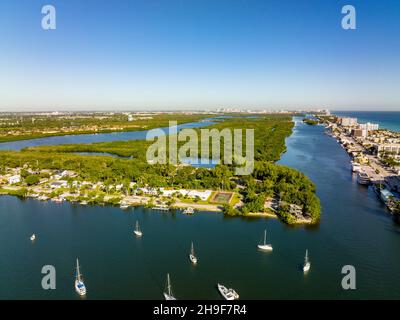 Foto aerea Holland Park Hollywood FL Foto Stock