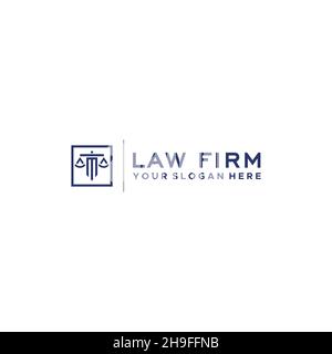 Linea minimalista art LAW FIRM weigher logo design Illustrazione Vettoriale