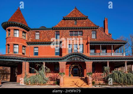 Vista esterna della McCune Mansion a Salk Lake City, Utah Foto Stock