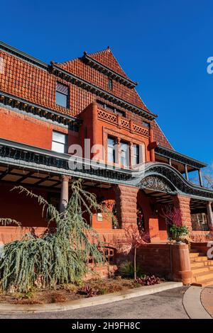 Vista esterna della McCune Mansion a Salk Lake City, Utah Foto Stock