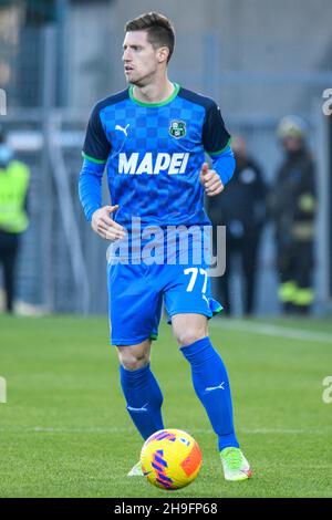 La Spezia, Italia. 05 dicembre 2021. Geogios Kyruakopolus (Sassuolo) durante Spezia Calcio vs US Sassuolo, Campionato italiano di calcio A Match a la Spezia, Italia, Dicembre 05 2021 Credit: Agenzia indipendente di Foto/Alamy Live News Foto Stock