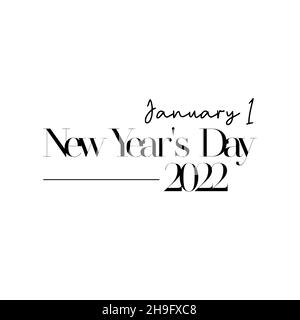 Disegno calligrafico di scrittura a mano per felice anno nuovo 2022. Disegno vettoriale di illustrazione per banner, poster, maglietta, scheda. Illustrazione Vettoriale