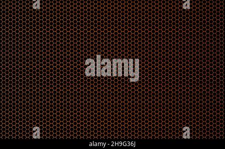 Nido d'ape astratto. Fuoco sfondo tecnologico moderno. Bagliore luminoso dall'esagono per banner web, blog, poster, cartoline, copertina Illustrazione Vettoriale