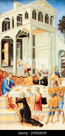 Salome chiede a Erode il Capo di San Giovanni Battista, dipinto di Giovanni di Paolo, 1455-1460 Foto Stock