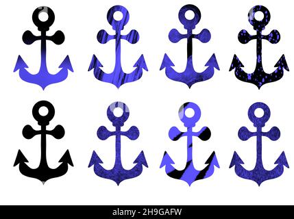 Set con ancoraggi per carta da parati e imballaggi e biancheria, regali e carte Foto Stock