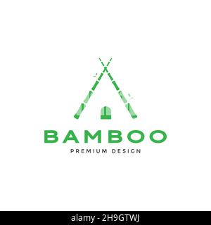 croce bambù tenda campo logo simbolo icona vettore grafico disegno illustrazione idea creativa Illustrazione Vettoriale