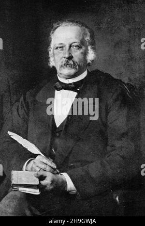 Ritratto di Theodor Fontane (1819 - 1898) romanziere e poeta tedesco Foto Stock