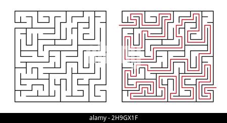 Labirinto di gioco di logica di istruzione per i bambini. Trova la strada giusta. Labirinto o puzzle design. Illustrazione vettoriale. Illustrazione Vettoriale