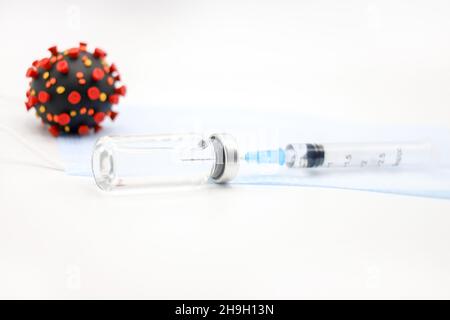 Campagna globale di vaccinazione della popolazione, covid-19 esposizione concetto medico Foto Stock