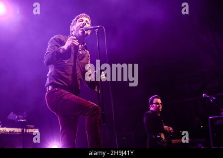 Mercury Rev in prima linea giorno 2 del festival Green Man 2014 a Glanusk Park, South Wales Foto Stock