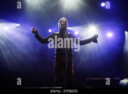 Mercury Rev in prima linea giorno 2 del festival Green Man 2014 a Glanusk Park, South Wales Foto Stock