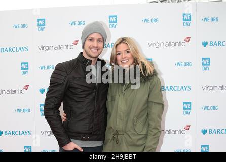 Sam Branson e Isabella Calthorpe in arrivo al terzo giorno annuale We Day a Wembley SSE, un evento di colloqui educativi che promuovono l'empowerment dei giovani in tutto il mondo Foto Stock