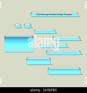Modello Trendy Short message Service Bubbles Design. Vettore illustrazione telefono SMS realistico bolle voluminose isolato su sfondo grigio Illustrazione Vettoriale